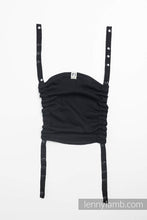 Load image into Gallery viewer, Huva för bärsele - LITTLE HERRINGBONE BLACK EBONY