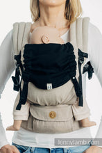 Load image into Gallery viewer, Huva för bärsele - LITTLE HERRINGBONE BLACK EBONY