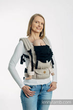 Load image into Gallery viewer, Huva för bärsele - LITTLE HERRINGBONE BLACK EBONY