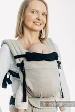 Load image into Gallery viewer, Huva för bärsele - LITTLE HERRINGBONE BLACK EBONY