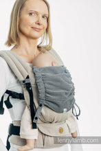 Load image into Gallery viewer, Huva för bärsele - LITTLE HERRINGBONE OMBRE GREY