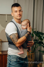 Laden Sie das Bild in den Galerie-Viewer, Lenny Lamb Gewebtes tragetuch – LITTLE HERRINGBONE OMBRE GREY – 100% Baumwolle