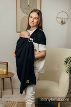 Laden Sie das Bild in den Galerie-Viewer, Lenny Lamb Ringsling - LITTLE HERRINGBONE BLACK EBONY - 100% Baumwolle