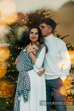 Load image into Gallery viewer, Lenny Lamb Woven Baby Wrap - PATA DE GALLO - PIXELS - 44% cotton, 32% silk, 24% bamboo viscose