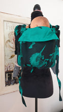 Load image into Gallery viewer, Lenny Buckle Onbuhimo Carrier - ENCHANTED BEASTS - EMERALD (REVERSE VERSION) - 100% cotton