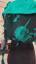 Load image into Gallery viewer, Lenny Buckle Onbuhimo Carrier - ENCHANTED BEASTS - EMERALD (REVERSE VERSION) - 100% cotton