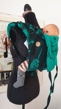 Load image into Gallery viewer, Lenny Buckle Onbuhimo Carrier - ENCHANTED BEASTS - EMERALD (REVERSE VERSION) - 100% cotton