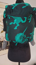Load image into Gallery viewer, Lenny Buckle Onbuhimo Carrier - ENCHANTED BEASTS - EMERALD (REVERSE VERSION) - 100% cotton