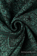 Laden Sie das Bild in den Galerie-Viewer, LennyHybrid Half Buckle Carrier - PEACOCK'S TAIL - PITCH BLACK - 59% bomull,  41% merinoull - PreSchool