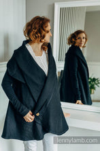 Load image into Gallery viewer, Long Cardigan - PEACOCK'S TAIL - PITCH BLACK