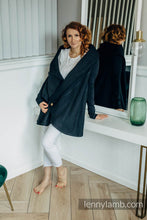 Load image into Gallery viewer, Long Cardigan - PEACOCK'S TAIL - PITCH BLACK