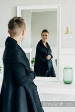 Load image into Gallery viewer, Long Cardigan - PEACOCK'S TAIL - PITCH BLACK