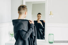 Load image into Gallery viewer, Long Cardigan - PEACOCK'S TAIL - PITCH BLACK