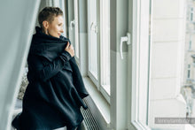 Load image into Gallery viewer, Long Cardigan - PEACOCK'S TAIL - PITCH BLACK