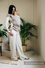 Load image into Gallery viewer, LennyHybrid Half Buckle Carrier - LITTLE HERRINGBONE ALMOND - 100% Cotton - Standard