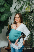 Laden Sie das Bild in den Galerie-Viewer, LennyHip Carrier - LITTLE HERRINGBONE OMBRE GREEN - 100% bomull