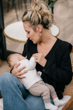 Load image into Gallery viewer, Le Milk C'est Chic nursing shirt Black, in organic cotton fabric