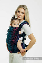 Load image into Gallery viewer, LennyUpGrade PRO Carrier - PEACOCK'S TAIL - BLACK OPAL - 60% bomull, 28% merinoull, 8% silke, 4% kashmir