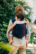 Ladda upp bild till gallerivisning, Onbuhimo PRO Carrier - PEACOCK'S TAIL - BLACK OPAL - 60% bomull, 28% merinoull, 8% silke, 4% kashmir