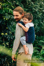 Ladda upp bild till gallerivisning, Onbuhimo PRO Carrier - PEACOCK'S TAIL - BLACK OPAL - 60% bomull, 28% merinoull, 8% silke, 4% kashmir