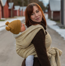 Load image into Gallery viewer, Vanamo Woven Wrap/Vävd sjal - Kide Ambra - 40% ekologisk bomull, 30% linne, 30% merinoull