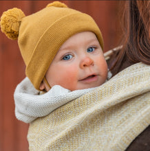 Load image into Gallery viewer, Vanamo Woven Wrap/Vävd sjal - Kide Ambra - 40% ekologisk bomull, 30% linne, 30% merinoull