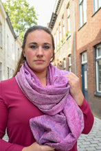 Load image into Gallery viewer, Yaro ringsjal - Elvish Duo Pink Turkis Grey Tencel Ring Sling - 80% bomull, 20% tencel - Utförsäljning!