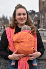 Load image into Gallery viewer, Yaro ringsjal - Elvish Duo Yellow Pink Orange Ring Sling - 100% bomull - Utförsäljning!