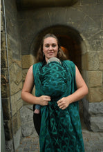 Laden Sie das Bild in den Galerie-Viewer, Yaro Ringsling – La Fleur Meta Schwarz Grün Petrol Ring Sling – 100 % Baumwolle – Sale!