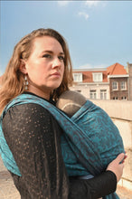 Load image into Gallery viewer, Yaro Ring Sling - Rococo Petrol Bordeaux Wool Ring Ring Sling - 60% Cotton, 40% Merino Wool