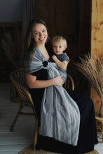 Load image into Gallery viewer, Little Frog Ring Sling - Tencel™ Silver Path - 50% combed cotton, 50% tencel