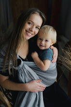 Load image into Gallery viewer, Little Frog Ring Sling - Tencel™ Silver Path - 50% combed cotton, 50% tencel