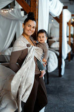 Load image into Gallery viewer, Little Frog Ring Ring Sling - Fleeting Nature - 80% combed cotton, 10% linen, 10% viscose