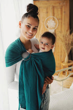 Load image into Gallery viewer, Little Frog Ring Sling - Pure Linen Deep Aqua - 100% linen