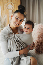 Load image into Gallery viewer, Little Frog Ring Sling - Pure Linen Light Fog - 100% linen