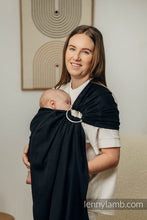 Laden Sie das Bild in den Galerie-Viewer, Lenny Lamb Ringsling - LITTLE HERRINGBONE BLACK EBONY - 100% Baumwolle