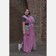 Load image into Gallery viewer, Yaro Woven wrap - Dandy Duo Fuchsia Turquoise Ecru Tencel Seacell - 65% Cotton, 25% Tencel, 10% Seacell
