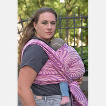 Load image into Gallery viewer, Yaro Woven wrap - Dandy Duo Fuchsia Turquoise Ecru Tencel Seacell - 65% Cotton, 25% Tencel, 10% Seacell