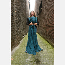 Load image into Gallery viewer, Yaro Woven wrap - Dandy Petrol Mocca Wool Blend - 60% Cotton, 30% Merino Wool, 5% Silk, 5% Cashmere