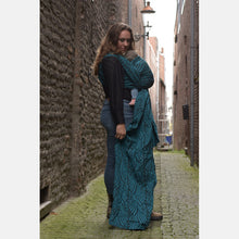 Load image into Gallery viewer, Yaro Woven wrap - Dandy Petrol Mocca Wool Blend - 60% Cotton, 30% Merino Wool, 5% Silk, 5% Cashmere