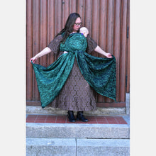 Load image into Gallery viewer, Yaro woven wrap - Elvish Duo Black Blue-Green Wool Tencel - 50% cotton, 30% merino wool, 20% tencel