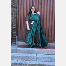 Load image into Gallery viewer, Yaro woven wrap - Elvish Duo Black Blue-Green Wool Tencel - 50% cotton, 30% merino wool, 20% tencel