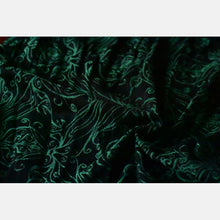 Load image into Gallery viewer, Yaro woven wrap - Elvish Duo Black Blue-Green Wool Tencel - 50% cotton, 30% merino wool, 20% tencel