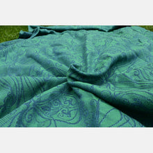 Laden Sie das Bild in den Galerie-Viewer, Yaro vävd sjal - Elvish Duo Green Petrol Tencel Seacell - 65% bomull, 25% tencel, 10% seacell - Utförsäljning!