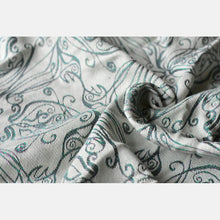 Laden Sie das Bild in den Galerie-Viewer, Yaro ringsjal - Elvish Duo Turquoise Wool Silk Ring Sling - 60% bomull, 30% merinoull, 10% silke
