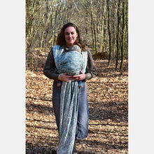 Laden Sie das Bild in den Galerie-Viewer, Yaro vävd sjal - Elvish Duo Turquoise Wool Silk - 60% bomull, 30% merinoull, 10% silke
