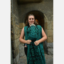 Load image into Gallery viewer, Yaro woven wrap - La Fleur Meta Black Green Petrol - 100% cotton