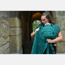 Load image into Gallery viewer, Yaro woven wrap - La Fleur Meta Black Green Petrol - 100% cotton