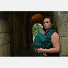 Load image into Gallery viewer, Yaro woven wrap - La Fleur Meta Black Green Petrol - 100% cotton