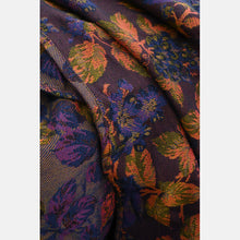 Load image into Gallery viewer, Yaro vävd sjal - La Peonia Trinity Blue Caramel Wool Tencel - 50% bomull, 30% merinoull, 20% tencel - Utförsäljning!